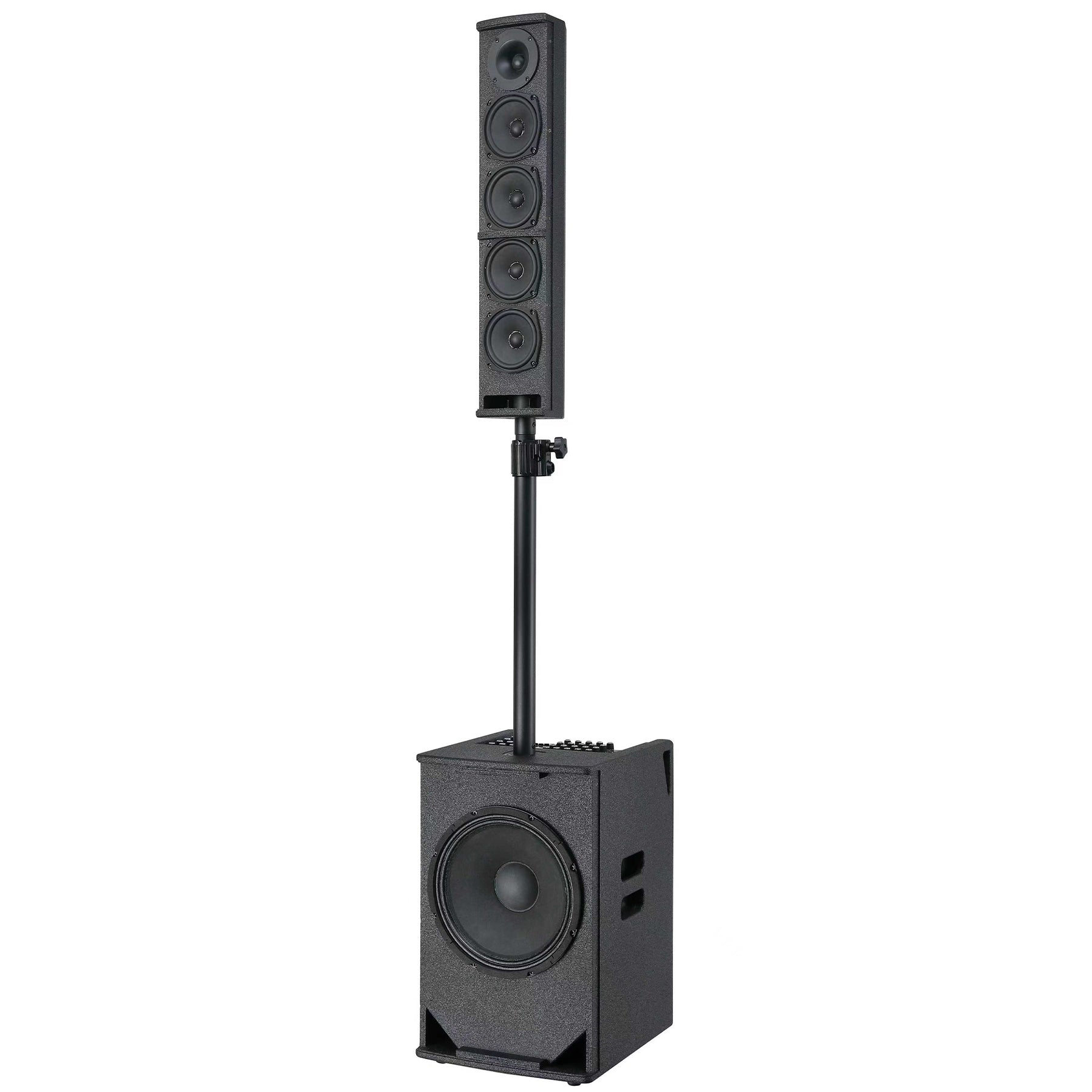 CBBE ES412 550W Portable Active Column PA System with 12" Subwoofer, Line Array Column & 4-Ch XLR