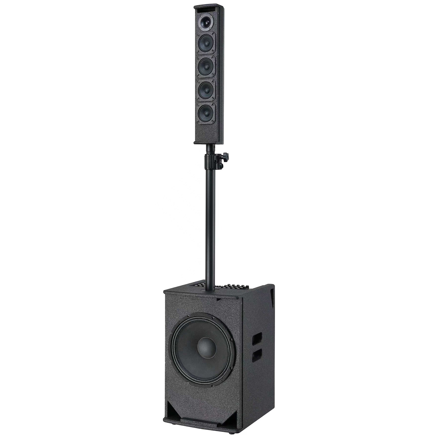CBBE ES412 550W Portable Active Column PA System with 12" Subwoofer, Line Array Column & 4-Ch XLR